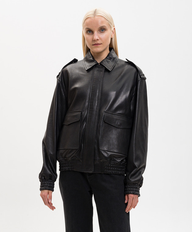 ARMA Чорні шкіряні куртки Astra 010L26104602 зображення 3