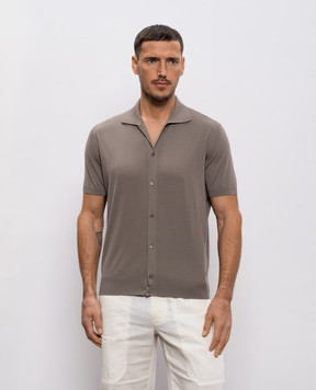 Stefano Ricci Серая рубашка из шерсти, кашемира и шелка W505506PAMW26150