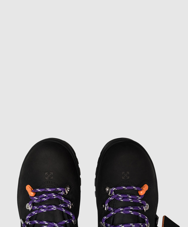 Off-White Черные ботинки Hiking с нубуком OF05929001 изображение 4