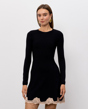 Valentino Черное платье с кружевом 9B3KD16BAE6