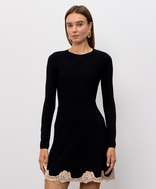 Valentino Черное платье с кружевом 9B3KD16BAE6 изображение 3