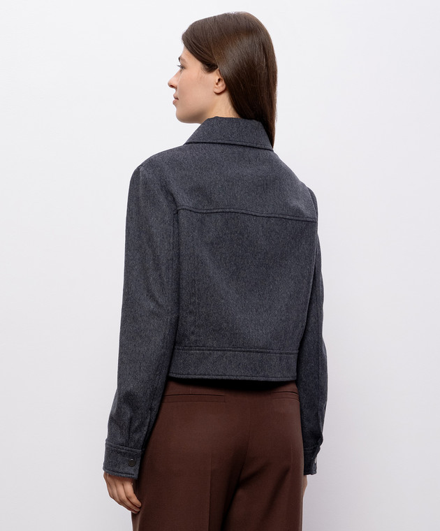 Brunello Cucinelli Сіра укорочена куртка з вовни MG5497459P зображення 3