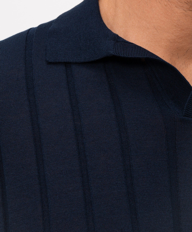 Pini Parma Синє поло з бавовни POLORIBBL зображення 5