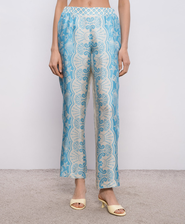 MANTERO 1902 Блакитні штани Doris із шовку 0227A2811T0879N зображення 3