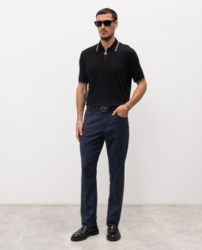 Stefano Ricci Синие брюки из шерсти с эмблемой M8T61B0010T7750