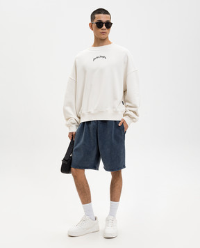 Palm Angels Світшот кольору айворі з принтом логотипа PMBA08JS26FLE004