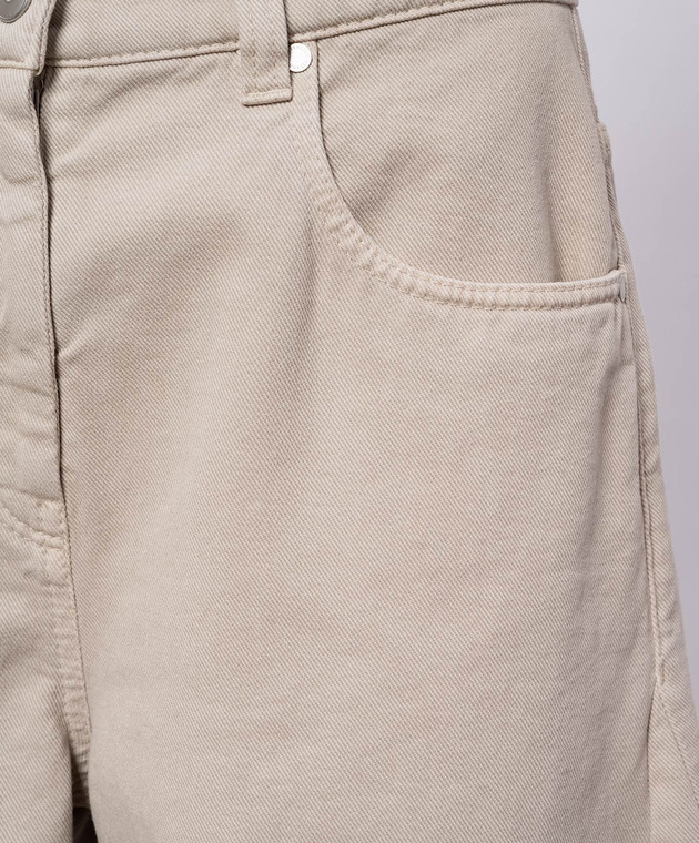 Brunello Cucinelli Бежеві джинси з патчем логотипа MPH81P4059 зображення 5