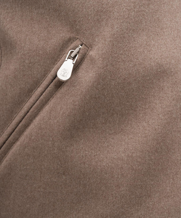 Brunello Cucinelli Бежевий пуховий жилет з вовни з капюшоном MM4701775 зображення 5
