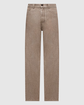Kiton Бежевые джинсы с люрексом DJ60103K0505L