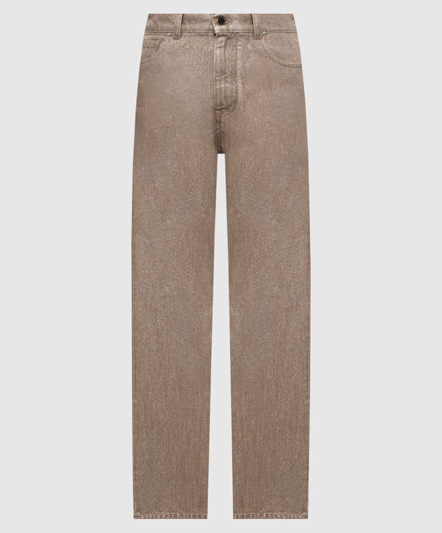 Kiton Бежевые джинсы с люрексом DJ60103K0505L