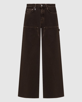 AMIRI Коричневые джинсы CARPENTER с патчем логотипа AWBMJE1002