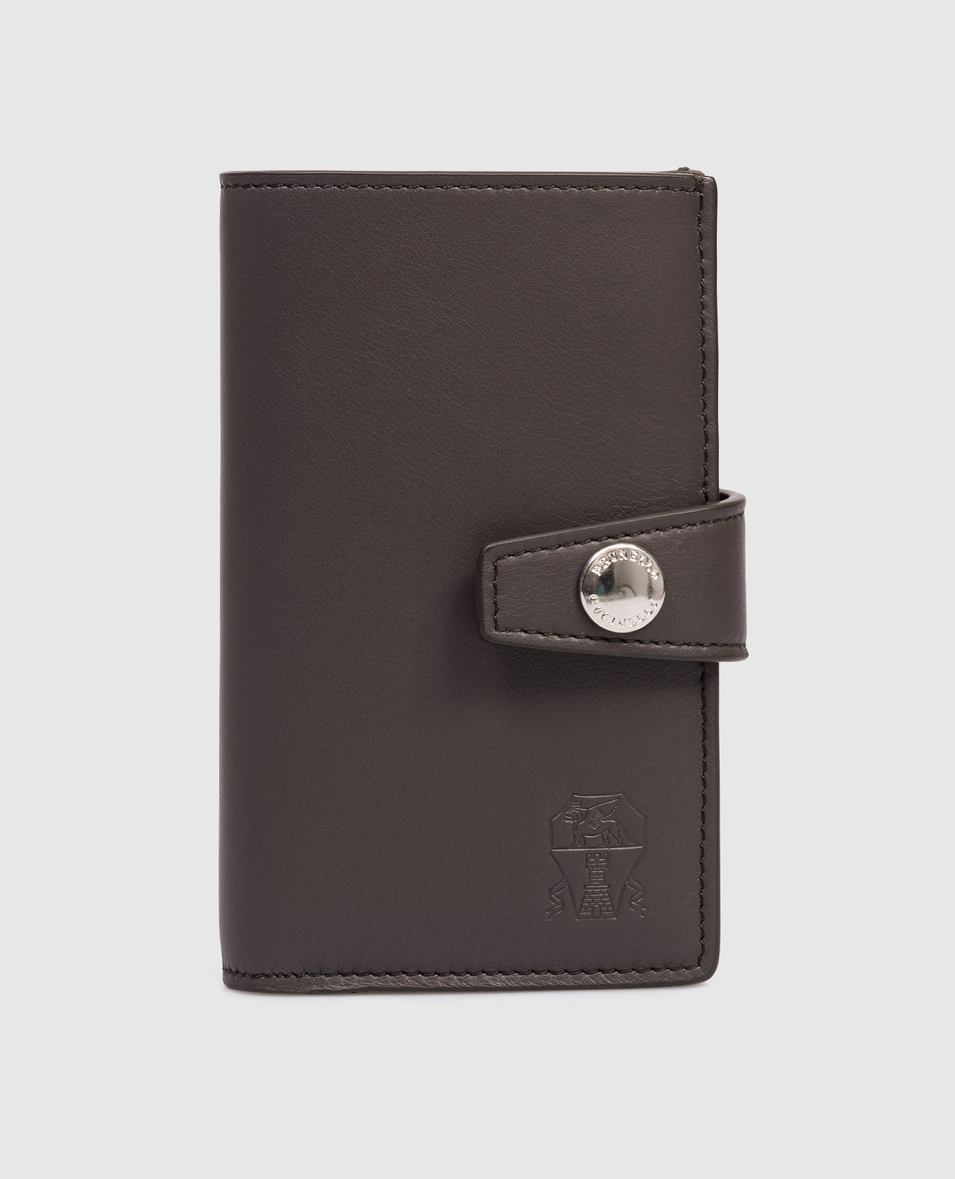 

Коричневый кожаный портмоне с тиснением эмблемы, Портмоне