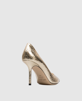 Jimmy Choo Золотистые шкирные туфли Love с тиснением под кожу рептилии LOVE85EGV