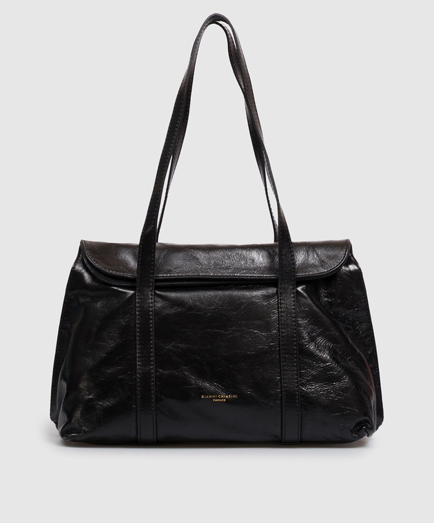 Gianni Chiarini Чорна шкіряна глянцева сумка-тоут Marghe BS11981RALPHCM