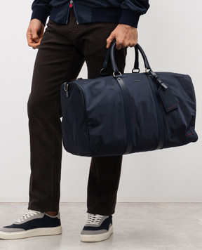 Kiton Синя дорожня сумка з фактурним логотипом UBA0085N01270