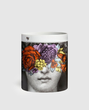 Fornasetti Велика ароматична свічка NEL MENTRE - Tra i Fiori Décor в порцеляновому свічнику FPB800YGS