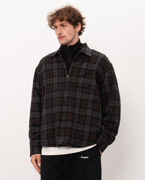 Vetements Куртка в стилі сорочки з вовною в клітинку MH27SH064BC