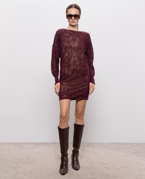 Twinset Бордовое платье в узор 262TF3030