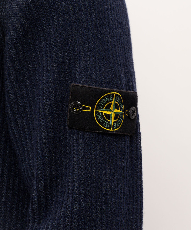 Stone Island Синий кардиган из кашемира L2S155100067S0N21 изображение 5