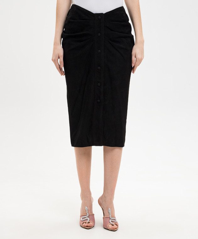 Valentino Чорна замшева спідниця-олівець 8B0NI08AA6Q зображення 3