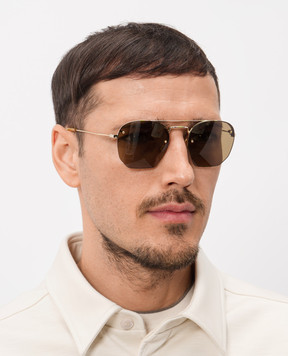 Saint Laurent Золотисті сонцезахисні окуляри 652334Y9902