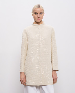 Herno Бежеве пальто в паєтки CA000610D12862S