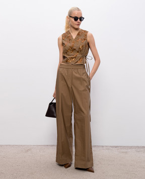 Brunello Cucinelli Коричневый жилет с пайетками M0F79HD906