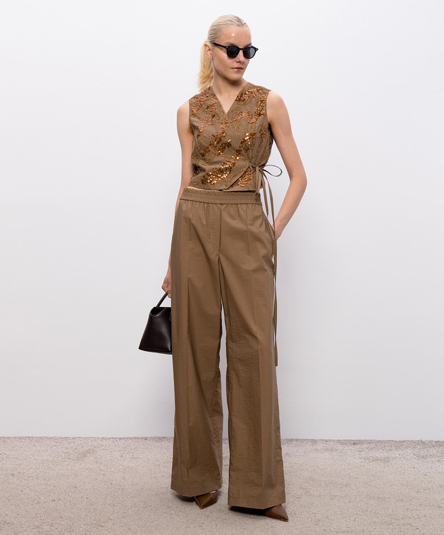 Brunello Cucinelli Коричневый жилет с пайетками M0F79HD906 изображение 2