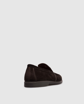 Santoni Коричневые замшевые лоферы с логотипом MGAG18829SMOSEAA