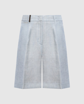 Peserico Блакитні шорти з льоном P0432105426