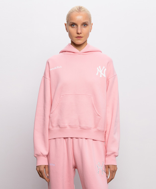 Sporty & Rich Рожеве утеплене худі Yankees ST0952018695PI152 зображення 3
