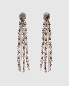 Peserico Коричневі сережки з ланцюжками та намистинами A35507C0CC780