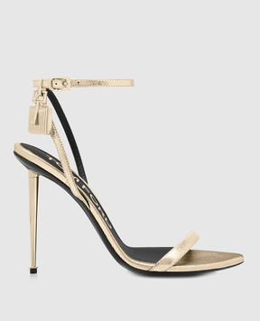 Tom Ford Золотисті шкіряні босоніжки з підвіскою W2272LSP014P