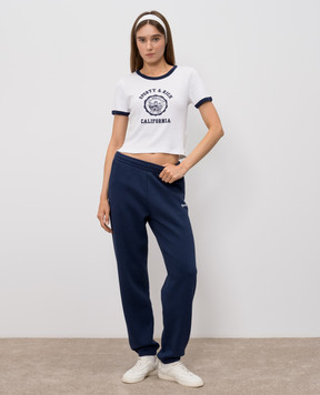 Sporty & Rich Біла футболка з принтом логотипа TO073710509WH50
