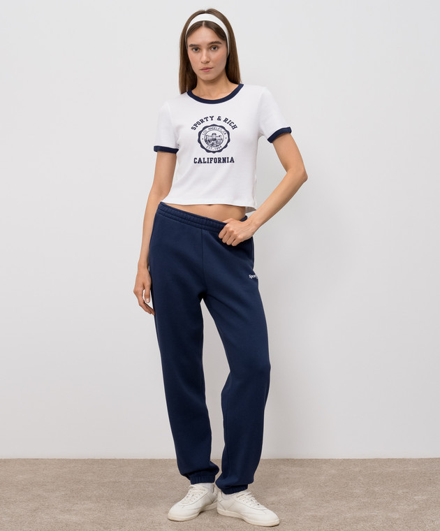 Sporty & Rich Біла футболка з принтом логотипа TO073710509WH50 зображення 2