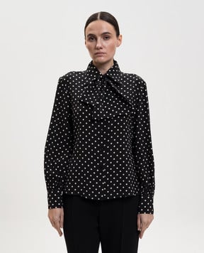 Valentino Чорна блуза із шовку в горох 8B3AB8429DW