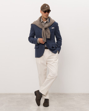 Brunello Cucinelli Серая рубашка в узор MY6370621