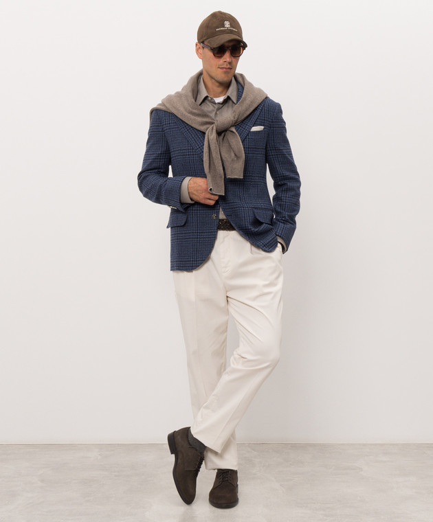 Brunello Cucinelli Сіра сорочка у візерунок MY6370621 зображення 2
