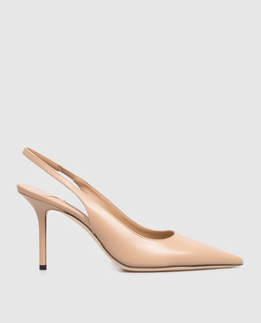 Jimmy Choo Бежевые кожаные слингбеки Love LOVESB85CLF