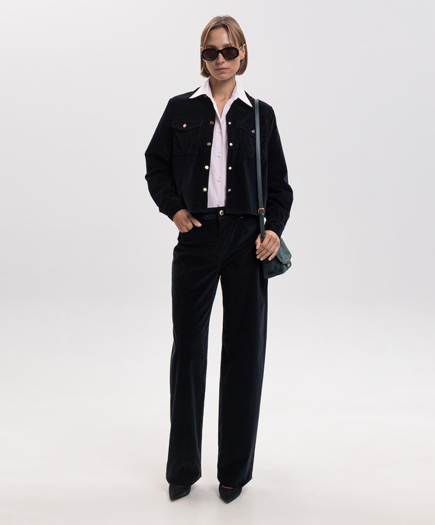Max Mara Синие вельветовые брюки FRAGOLA MSTFRAGOLA изображение 2