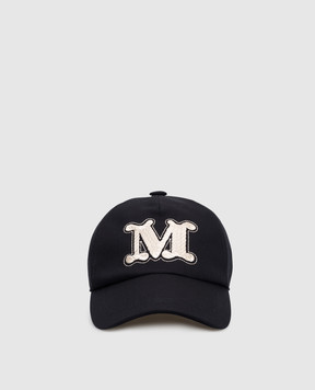 Max Mara Синя кепка MXARIBALDO з вишивкою монограми логотипа MXARIBALDO