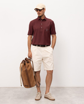 Brunello Cucinelli Бордове поло з вовни з принтом емблеми MM6701301F