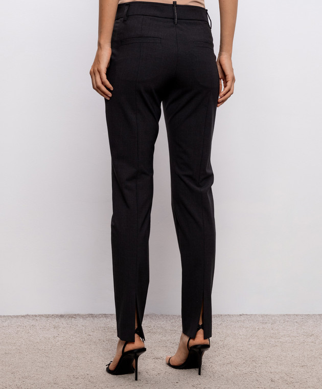 Brunello Cucinelli Брюки серые с шерстью с цепочкой мониль M0W07P8584 изображение 4