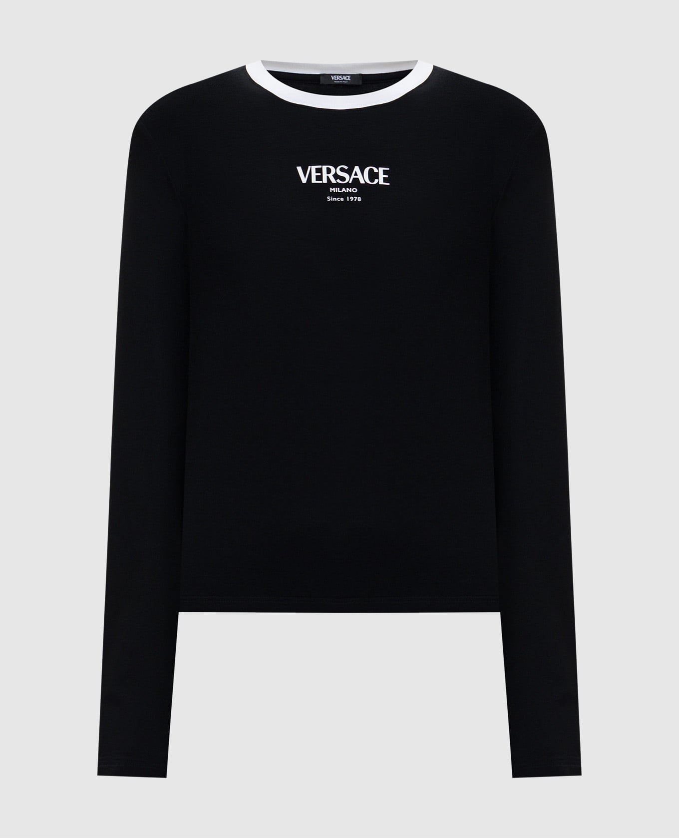 

Черный лонгслив с принтом логотипа, Лонгсливы