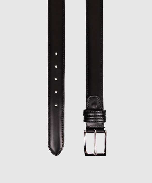 Cashmere&Whiskey Чорний шкіряний ремінь CALF зображення 3