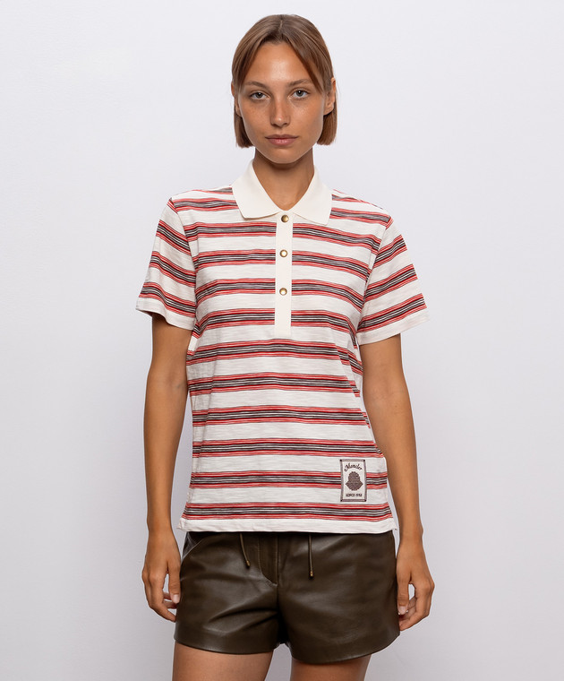 Moncler Поло в полоску цвета айвори L20938A0000189BHX изображение 3