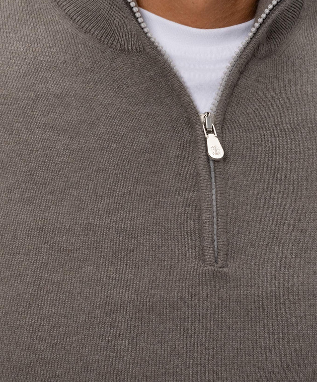 Brunello Cucinelli Джемпер цвета хаки из кашемира M2200124 изображение 5