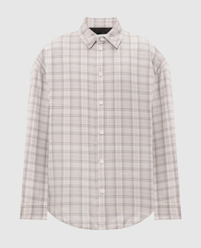 Off-White Серая куртка в стиле рубашки в клетку 44MES01FF26F001