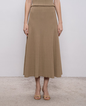 Agnona Коричнева спідниця міді з шовком KG110107Q180P