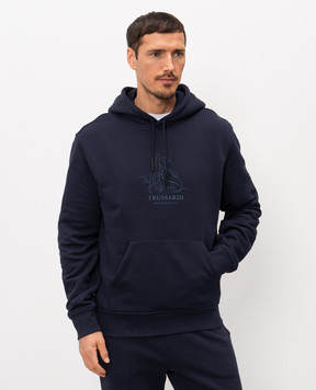 Trussardi Синие худи с принтом G8218000117NMF507F01